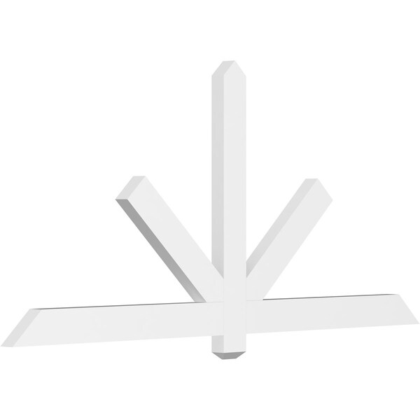 Ekena Millwork Kennewick Architectural Grade PVC Gable Bracket, 72"W x 33"H x 2"D x 4"F, 11/12 Pitch GBP072X33X0204KEN00 - main